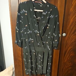 Comptoir Des Cotonniers Black Floral Long Sleeve Dress